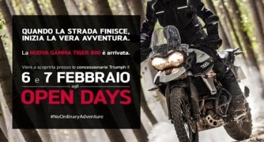 Triumph: la nuova Tiger 800 è arrivata nelle concessionarie, Open Days il 6 e 7 febbraio