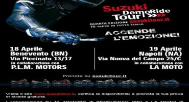 Suzuki Demoride tour: il prossimo week end nuova tappa nelle provincie di Benevento, Bologna, Napoli e Pesaro/Urbino