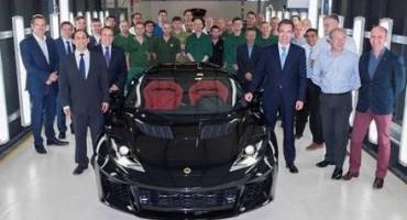 First Lotus Evora 400 drives off the assembly line at Hethel