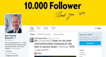 Grande successo su Twitter: Karl-Thomas Neumann, CEO Opel, ha già 10.000 follower