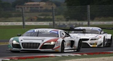 Campionato Italiano Gran Turismo, Vallelunga: nella seconda sessione di libere miglior crono di Mapelli-Amici (Audi R8 LMS)