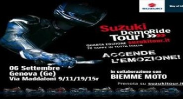 Suzuki DemoRide Tour, ripartono da Varese e Genova il 5 e 6 settembre