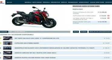 Suzuki.it, è online il nuovo configuratore moto, scooter, accessori e servizi