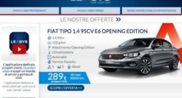 Leasys e Nuova Fiat Tipo, la proposta su misura per il noleggio a lungo termine