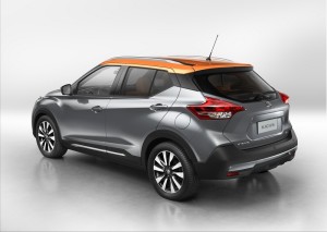 Nissan Kicks combines emotion and practicality by blending familiar Nissan design signatures with striking modern themes that presage future models. Among those established design signatures are Nissan’s V-motion grille, boomerang head- and taillights and the floating roof with a "wrap-around visor" look to the windscreen and side glass.